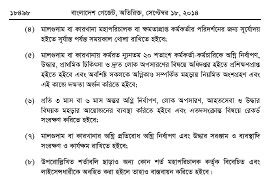 অগ্নি প্রতিরোধ ও নির্বাপণ বিধিমালা, ২০১৪ তফসিল — পৃষ্ঠা ২৮