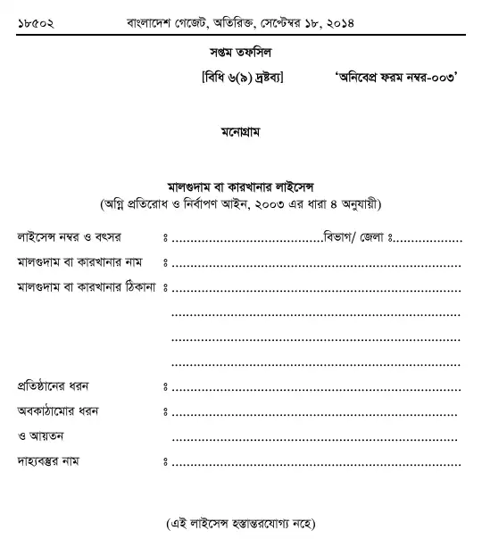 অগ্নি প্রতিরোধ ও নির্বাপণ বিধিমালা, ২০১৪ তফসিল — পৃষ্ঠা ৩২
