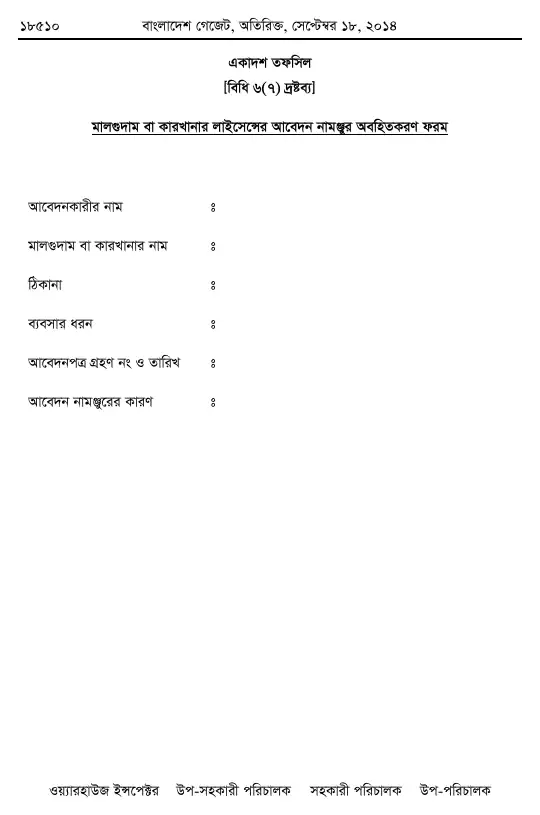 অগ্নি প্রতিরোধ ও নির্বাপণ বিধিমালা, ২০১৪ তফসিল — পৃষ্ঠা ৪০